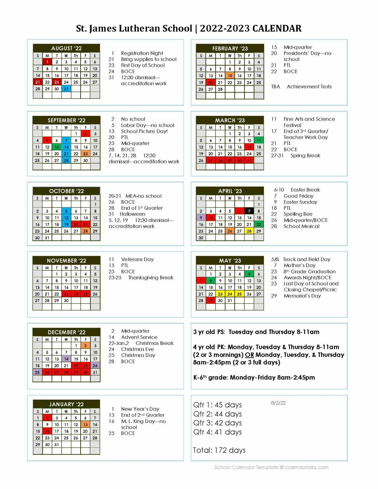 School Calendar - Sjl Northrop